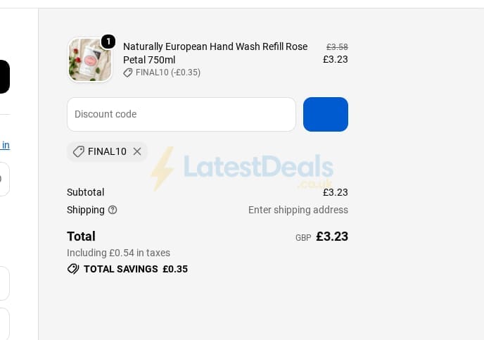 Screenshot of the The Somerset Toiletry Co discount code working