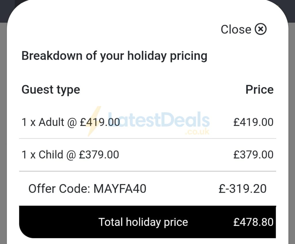 Screenshot of the PGL discount code working