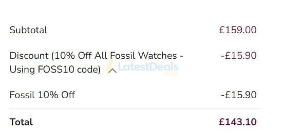 Screenshot of the T. H. Baker discount code working