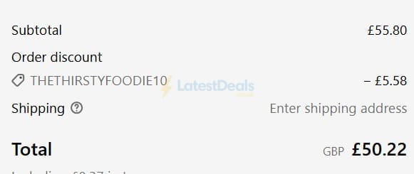 Screenshot of the O'Donnell Moonshine discount code working
