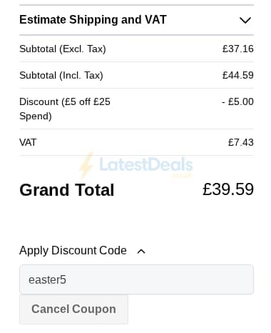 Screenshot of the WoolBox discount code working