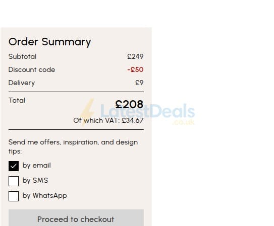 Screenshot of the Photowall discount code working