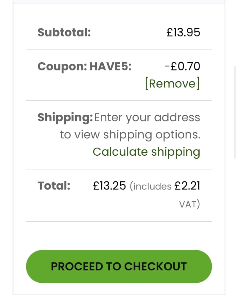 Screenshot of the Supplement Place discount code working