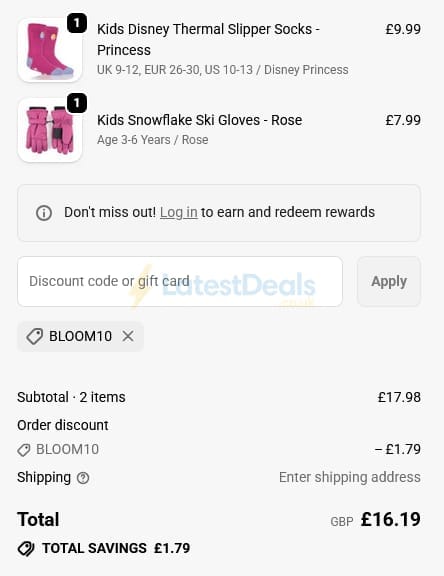 Screenshot of the Heat Holders discount code working