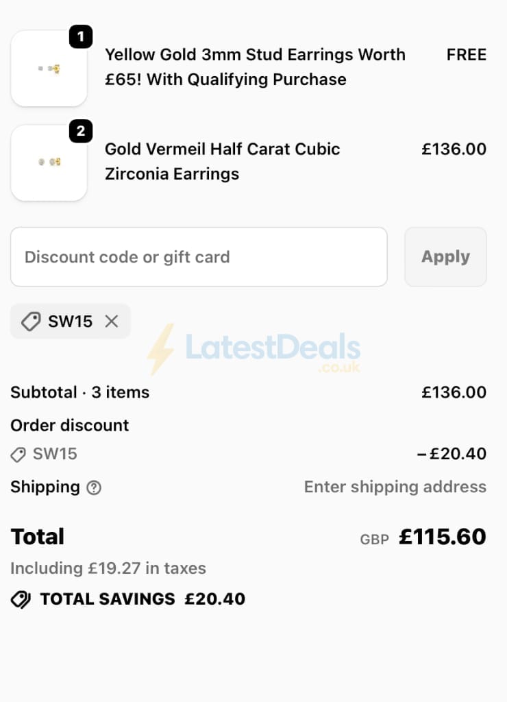 Screenshot of the Jools by Jenny Brown discount code working