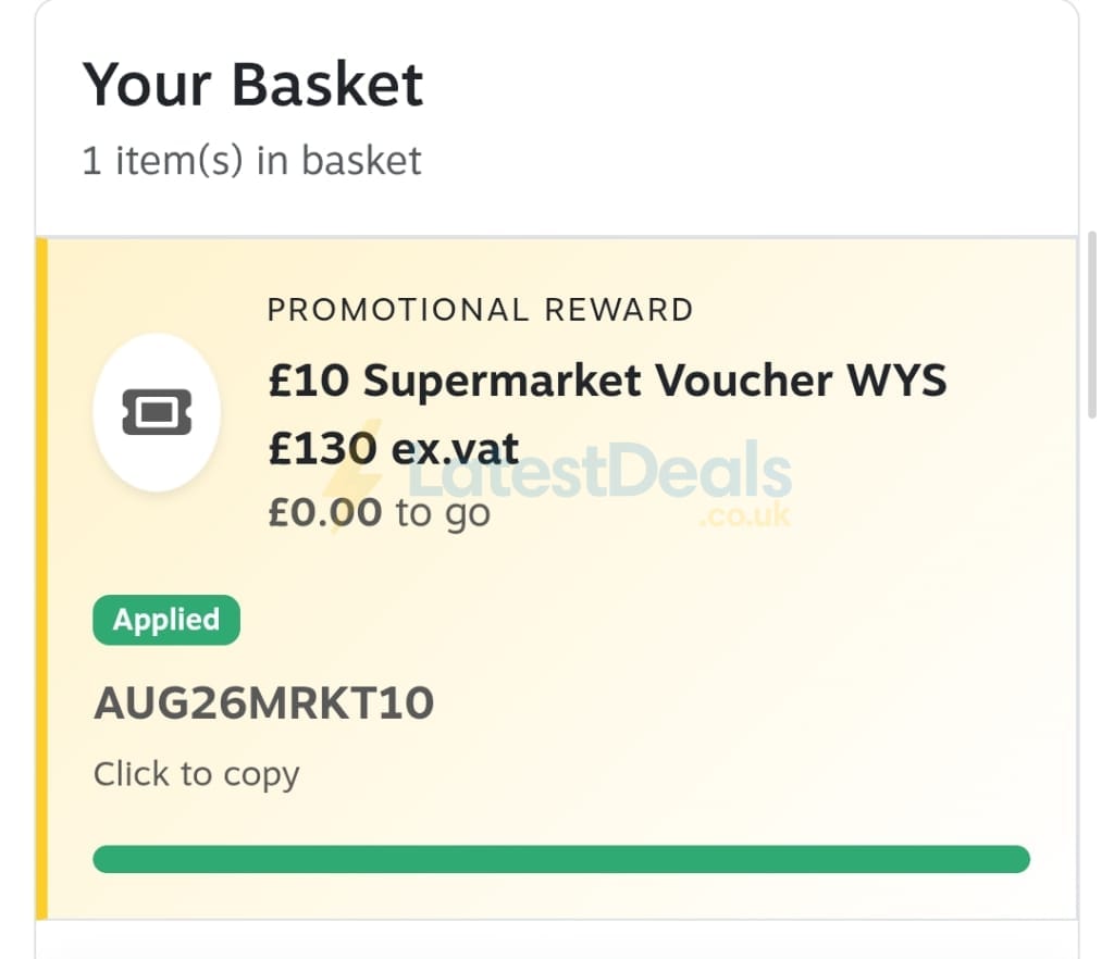Screenshot of the Staples discount code working