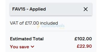 Screenshot of the Sorel discount code working