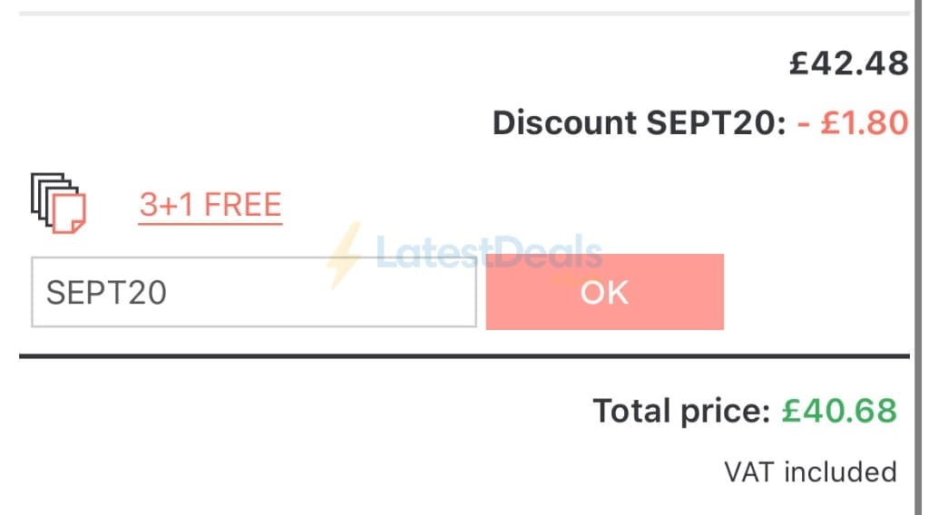 Screenshot of the UKposters discount code working