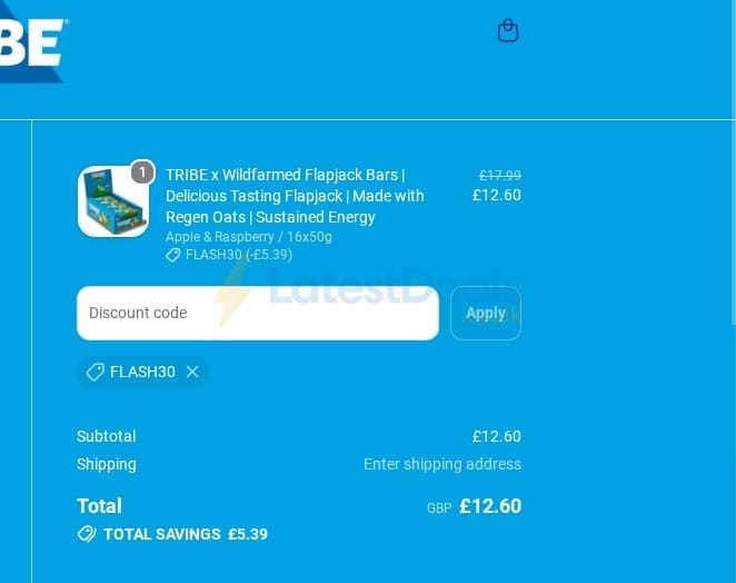 Screenshot of the Wearetribe discount code working