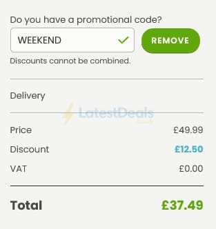 Screenshot of the Hooray Heroes discount code working