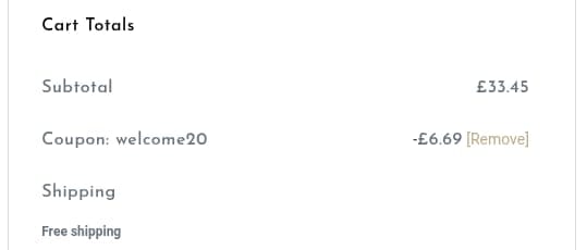Screenshot of the Mama Nature discount code working