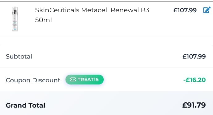 Screenshot of the Simply Meds Online discount code working