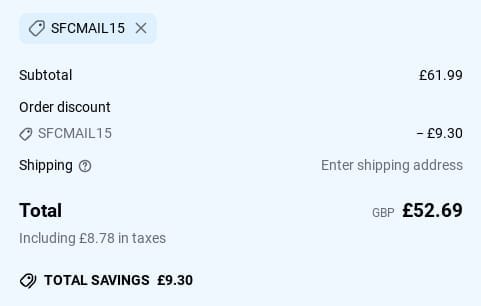 Screenshot of the Shoes For Crews discount code working
