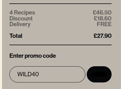 Screenshot of the Grubby discount code working