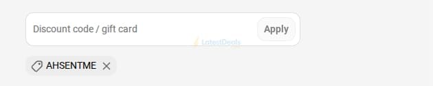 Screenshot of the Antinol discount code working