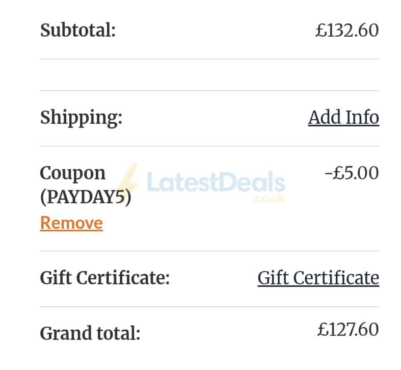 Screenshot of the Magic Madhouse discount code working