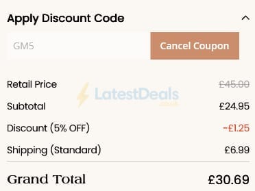 Screenshot of the Gnoce discount code working