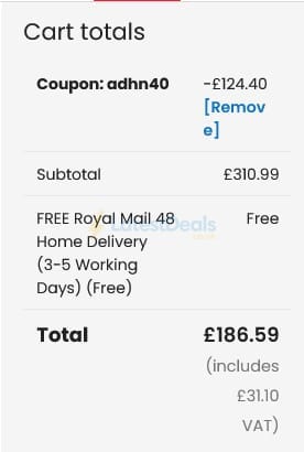 Screenshot of the ProSwimwear discount code working