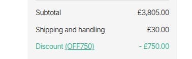 Screenshot of the Watchfinder & Co. discount code working