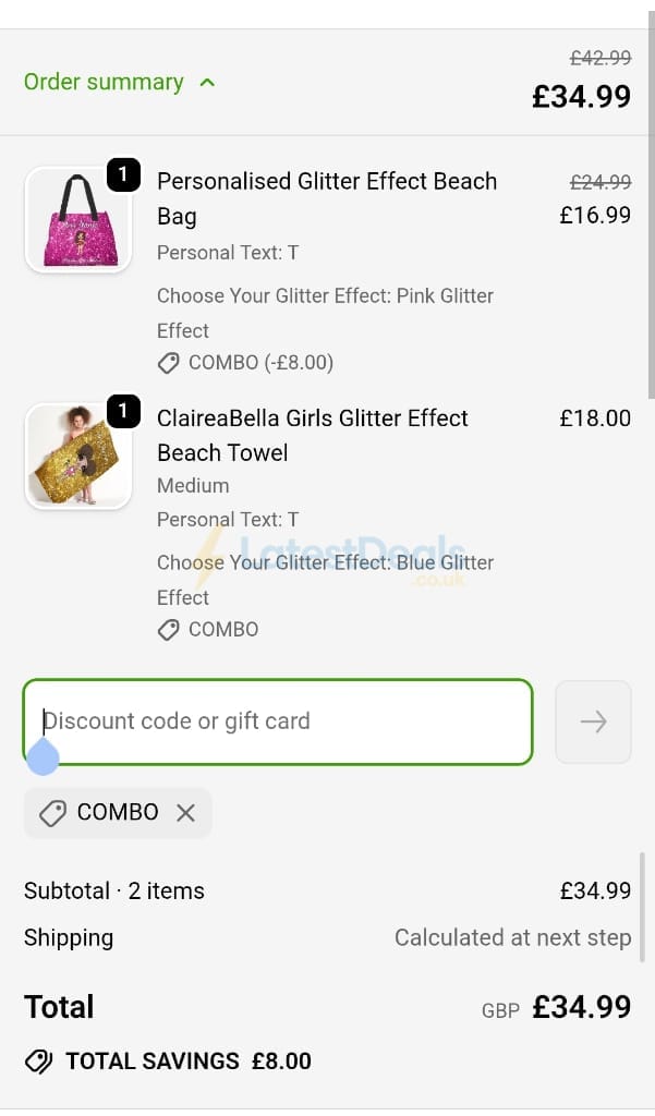 Screenshot of the Toxicfox discount code working