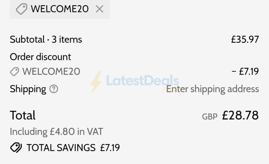 Screenshot of the Mills & Boon discount code working
