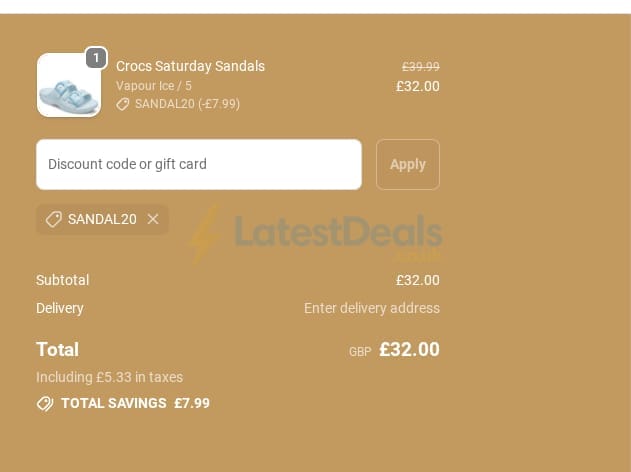 Screenshot of the Brantano discount code working