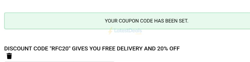 Screenshot of the Umbro discount code working