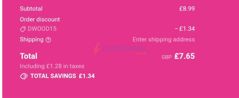 Screenshot of the LashBase discount code working