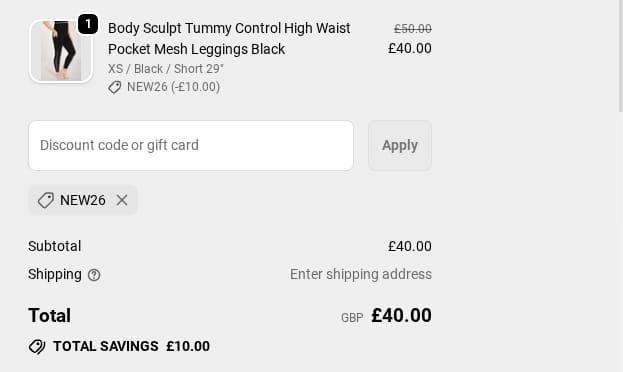 Screenshot of the TLC Sport discount code working
