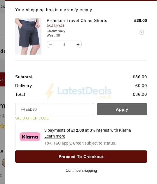 Screenshot of the Jolliman discount code working