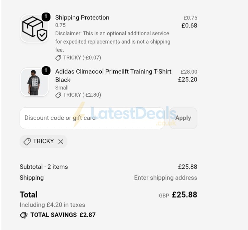 Screenshot of the Kitbox discount code working