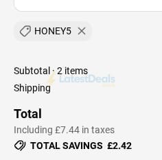 Screenshot of the Kitbox discount code working