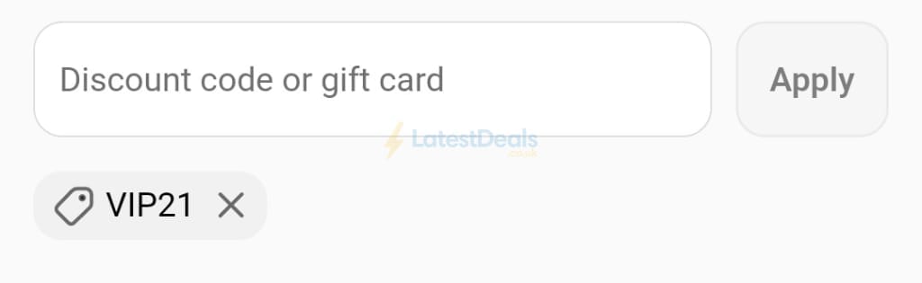 Screenshot of the HWS Beauty discount code working