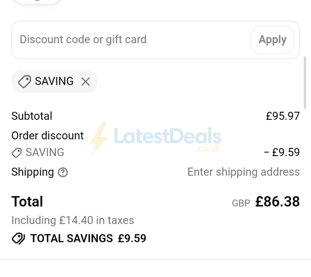 Screenshot of the Jungle Culture discount code working