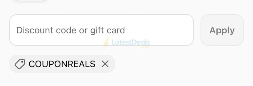 Screenshot of the British Souvenirs discount code working