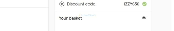 Screenshot of the Frive discount code working