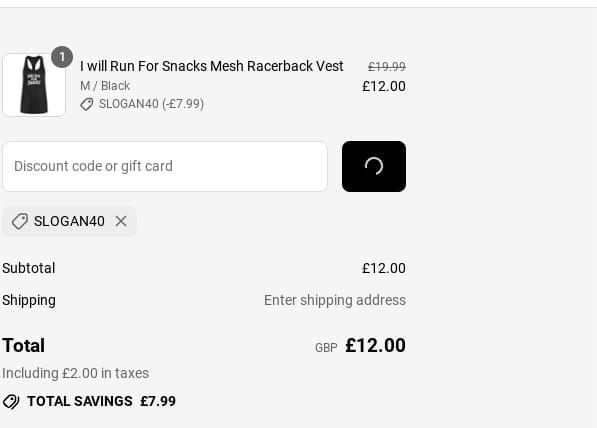 Screenshot of the Tikiboo discount code working
