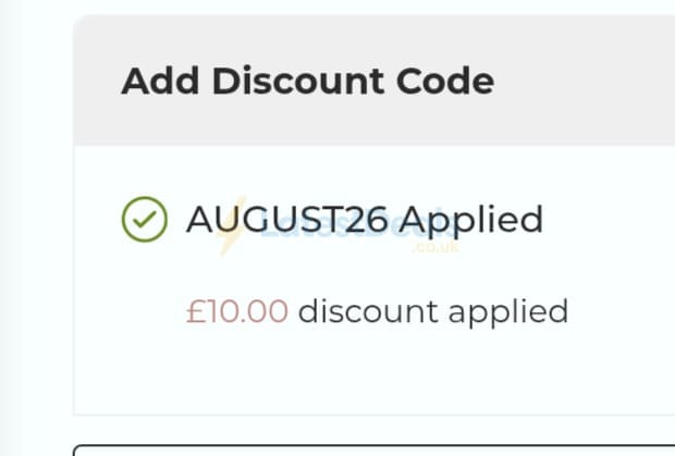 Screenshot of the Tradeprint discount code working