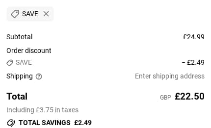Screenshot of the Jungle Culture discount code working