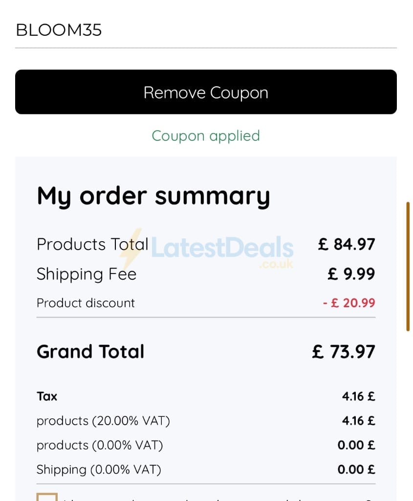 Screenshot of the myphotobook discount code working