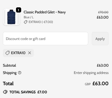 Screenshot of the Raging Bull discount code working
