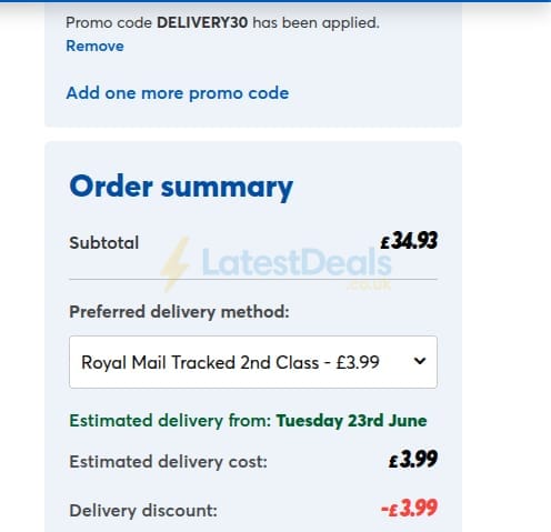 Screenshot of the cardfactory discount code working