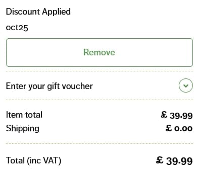 Screenshot of the Pondkeeper discount code working