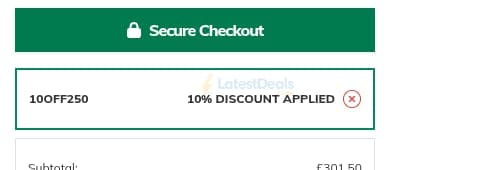 Screenshot of the Mainline Menswear discount code working