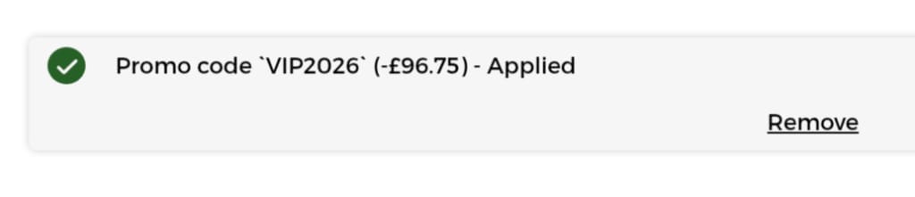 Screenshot of the Armani Beauty discount code working