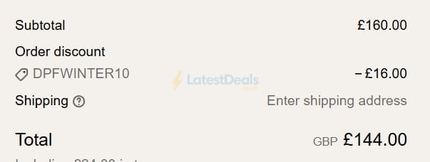 Screenshot of the SANS MATIN discount code working