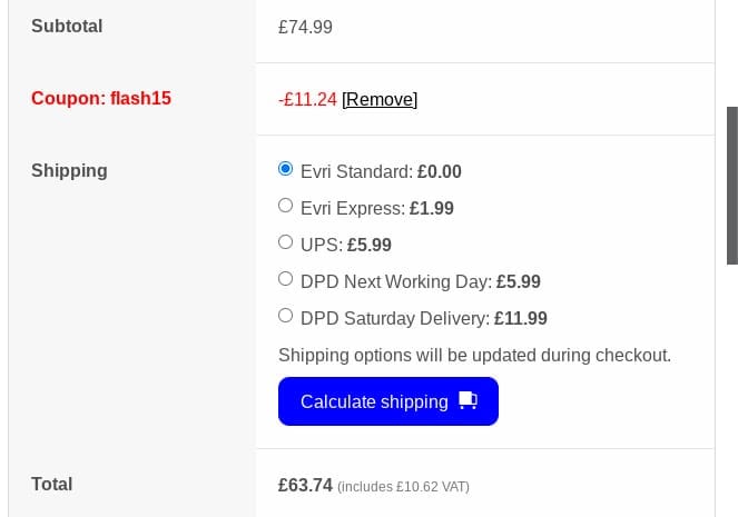 Screenshot of the Supereight discount code working
