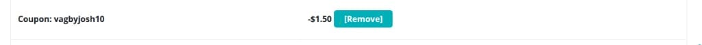 Screenshot of the XTRONS discount code working