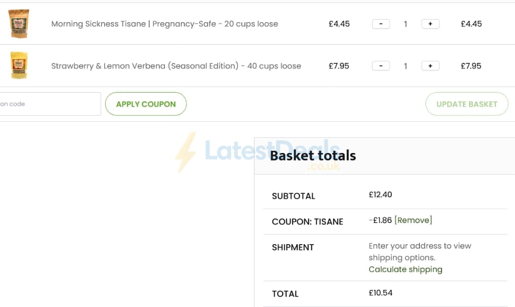 Screenshot of the Supplement Place discount code working