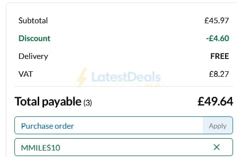 Screenshot of the Hope Education discount code working